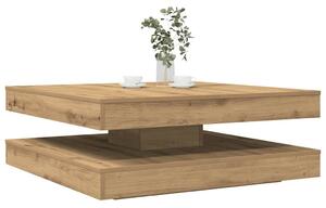 VidaXL kézművestölgy dohányzóasztal 360 fokban forgatható 90x90x34,5cm
