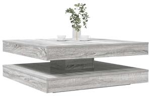VidaXL szürke sonoma dohányzóasztal 360 fokban forgatható 90x90x34,5cm