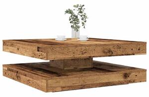 VidaXL antik fa dohányzóasztal 360 fokban forgatható 90x90x34,5 cm