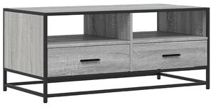 VidaXL szürke sonoma szerelt fa és fém dohányzóasztal 100 x 50 x 45 cm