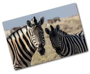 Üveg vágódeszka Két zebrák