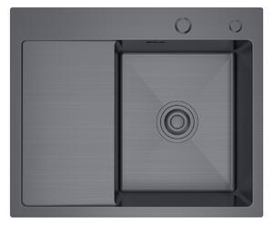 Erga HD, 1 kamrás acél mosogató 580x480x210 mm, jobb, grafit, ERG-MLS-HD5848RB