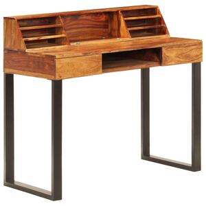 VidaXL tömör kelet-indiai rózsafa és acél asztal 110 x 50 x 94 cm