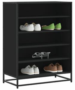 VidaXL fekete szerelt fa és fém cipőszekrény 75 x 38 x 97,5 cm