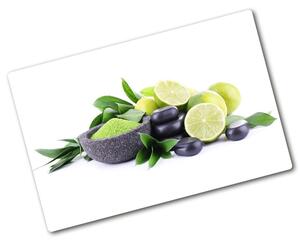 Edzett üveg vágódeszka Limes és kövek