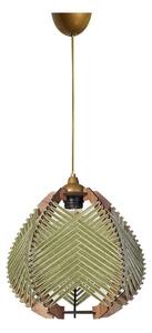 Zöld-natúr színű függőlámpa textil búrával ø 25 cm – Opviq lights