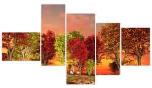 Természet kép - színes fák (150x85cm)