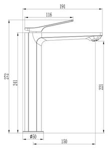 Invena Neri, magas mosdócsaptelep h-272, réz matt, INV-BU-P1-W14-L