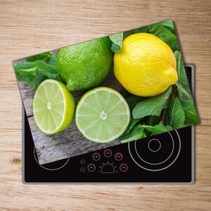 Edzett üveg vágódeszka Lime és citrom