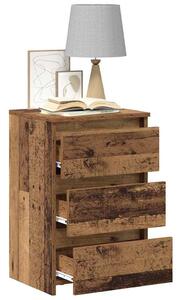 VidaXL 2 db antik fa színű szerelt fa éjjeliszekrény 40x35x62,5 cm