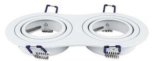 AIGOSTAR LED SPOT LÁMPA BEÉPÍTŐ KERET KEREK DUPLA M1030R-02 FEHÉR GU10 ÉS MR16-OS LED IZZÓKHOZ