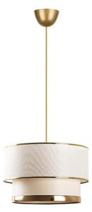 Krémszínű-aranyszínű függőlámpa textil búrával ø 30 cm Cake – Opviq lights