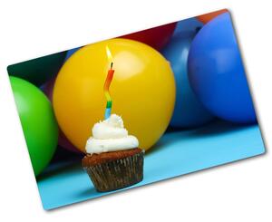 Edzett üveg vágódeszka Születésnapját cupcake