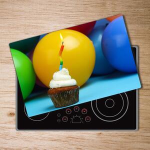 Edzett üveg vágódeszka Születésnapját cupcake