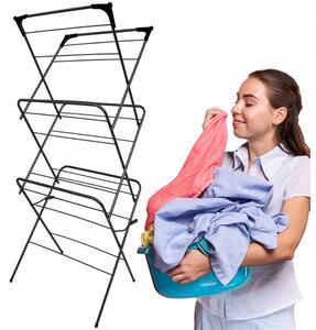 Erga Model 151 Fekete, ruhaszárító 59,5x52,2x130,5 cm, fekete, ERG-SEP-10SUSST151BLA