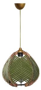 Sötétzöld-natúr színű függőlámpa textil búrával ø 25 cm – Opviq lights