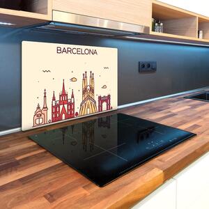 Edzett üveg vágódeszka Barcelona felirattal minőség