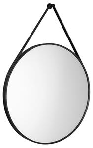 Aqualine Aqualine, STAGO kör tükör bőrszíjjal, átmérő 60cm, fekete matt, SG065