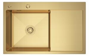 Erga HD, 1 kamrás acél mosogató 780x490x210 mm, jobb, arany, ERG-MLS-HD7849RG