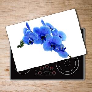 Üveg vágódeszka Kék orchidea