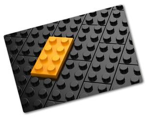 Edzett üveg vágódeszka Lego téglák
