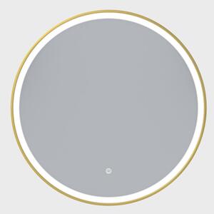 Erga Olivia, kerek LED tükör 80cm, arany fém keret, 1840 lm, 6500K, első világítás, ERG-V01-202-8080-GD