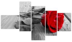 Kép - rózsa, piros virág (150x85cm)