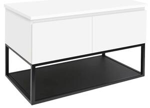 Fürdőszobaszekrény fedőlemezzel SAT B-Way 119x57x45 cm fehér fényes BWAY120WDESK