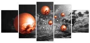 Absztrakt képek - narancssárga gömbök (150x70cm)
