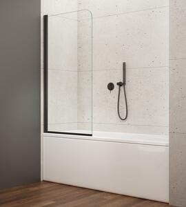 Aqualine Aqualine, VILMA kádparaván 600x1400 mm, fekete, átlátszó üveg, AQ6014B