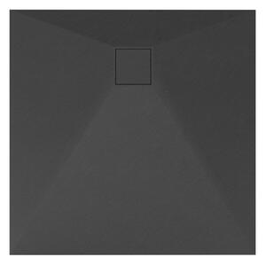 Erga Oldaf, SMC négyzet alakú zuhanytálca 80 x 80 cm, fekete matt, ERG-GMA-OL-8080BK