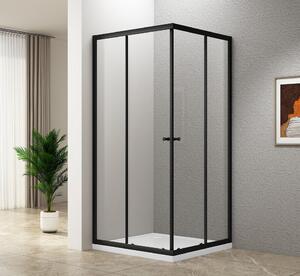 Aqualine Aqualine, AGGA BLACK négyzet alakú zuhanyparaván 800x800mm, átlátszó üveg, BLF808