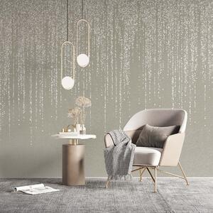Fotótapéta Függőleges, elegáns, pöttyös füzérnyomat bézs színű, texturált háttéren,, 3d fotótapéta, 3d levelek fotótapéta, w08470 : Uwalls.hu
