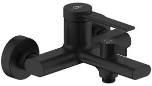 Laveo Pinar, falra szerelhető kádcsaptelep zuhanygarnitúra nélkül 150mm, fekete matt, LAV-BAW_710D