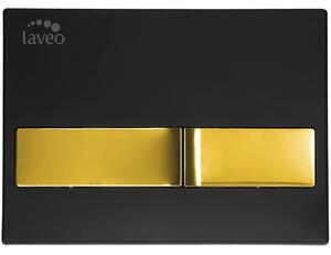 Laveo Beni, WC öblítő gomb, fekete-arany, LAV-VPB_795G