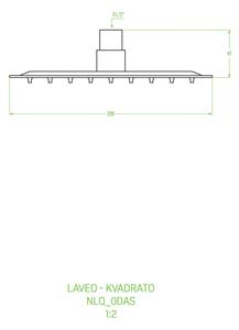 Laveo Kvadrato, fejzuhany 200x200 mm, négyzet, fehér, LAV-NLQ_6DAS