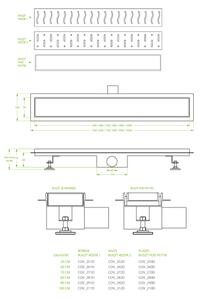 Laveo Plado, zuhanylefolyó 80 cm, acél, LAV-COV_280D