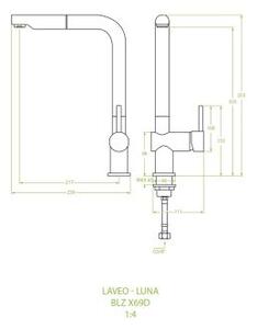 Laveo Luna, álló konyhai csaptelep h-353, fehér, LAV-BLZ_669D