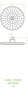 Laveo Rondo, fejzuhany 250 mm, kerek, fehér, LAV-NLX_6D1S