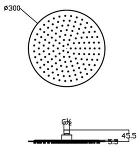 Laveo Rondo, fejzuhany 300 mm, kerek, króm, LAV-NLX_0D2S