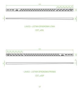 Laveo Laveo, leejtő rúd 120 cm, bal, fekete, LAV-COT_720L