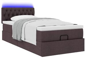 VidaXL Ottomán ágy matraccal sötétbarna 100x200 cm szövet