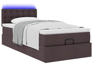 VidaXL Ottomán ágy matraccal sötétbarna 90x200 cm szövet