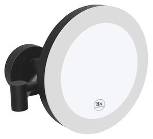Sapho Sapho, X-ROUND BLACK függesztett LED kozmetikai tükör, átmérő 200mm, fekete, XR016B