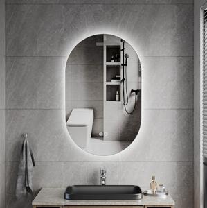 Erga Dalia, ovális LED tükör 50x80cm, 3 színű fény, háttérvilágítás, páramentes fűtőbetét, ERG-V01-Dalia-5080-CL
