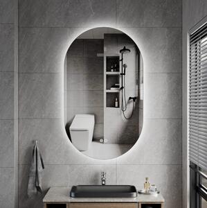 Erga Dalia, ovális LED tükör 60x100cm, 3 színű fény, háttérvilágítás, páramentes fűtőbetét, ERG-V01-Dalia-6010-CL