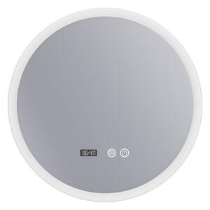 Erga Deam, kerek LED-es tükör 50cm, 3 színű fény, első világítás, páramentesítő fűtőbetét, ERG-V01-Deam-5050-CL