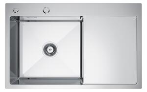 Erga HD, 1 kamrás acél mosogató 780x490x210 mm, bal, acél, ERG-MLS-HD7849L