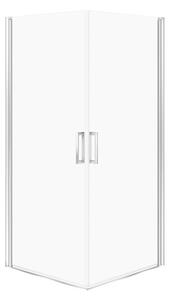 Cersanit Moduo, 2 szárnyas zuhanykabin 80 (ajtó) x 80 (ajtó) x 195 cm, 6 mm átlátszó üveg, króm profil, S601-477
