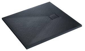 Erga Hyper, SMC zuhanytálca 70x70x2,6 cm + szifon, fekete matt, ERG-V06-SMC-7070S-BK